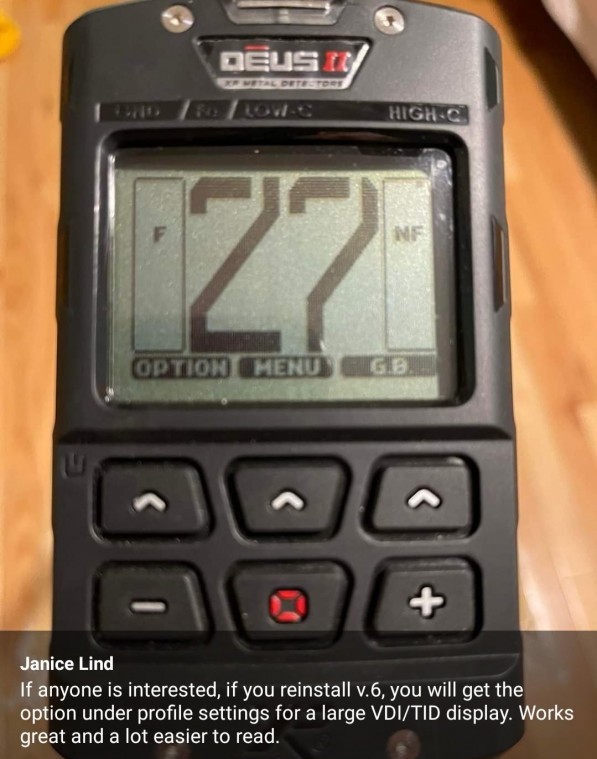 Small tip to make digits on XP DEUS 2 remote bigger